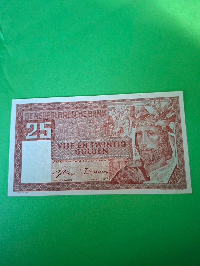 25 gulden Salomo uit 1949  in UNC, Ophalen of Verzenden, 25 gulden, Los biljet