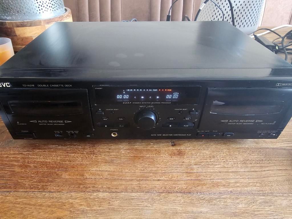 JVC TD-W218 dubbel cassettedeck, Ophalen of Verzenden