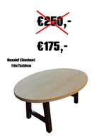 Massief Eikenhout salontafel 110x75x50cm, Ophalen, 100 tot 150 cm, Eikenhout, 50 tot 100 cm