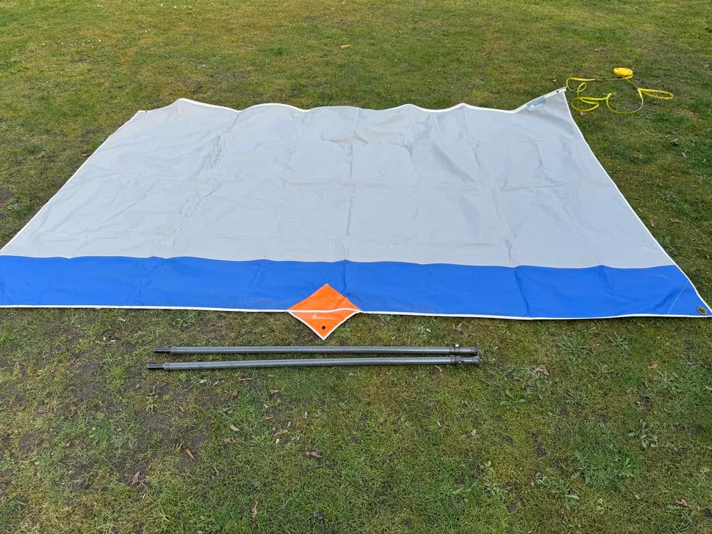 Isabella zonluifel 3 meter breed met carbon stokken, Ophalen, Gebruikt