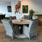 Tuinset met 4 Verstelbare Stoelen + ovale tafel 180 cm, Verzenden, ., Aluminium, .
