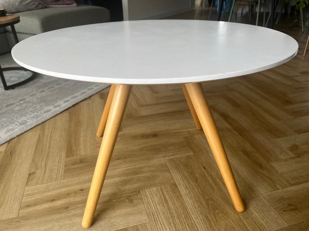 Salontafel wit rond, Ophalen, Gebruikt, 50 tot 100 cm, Rond
