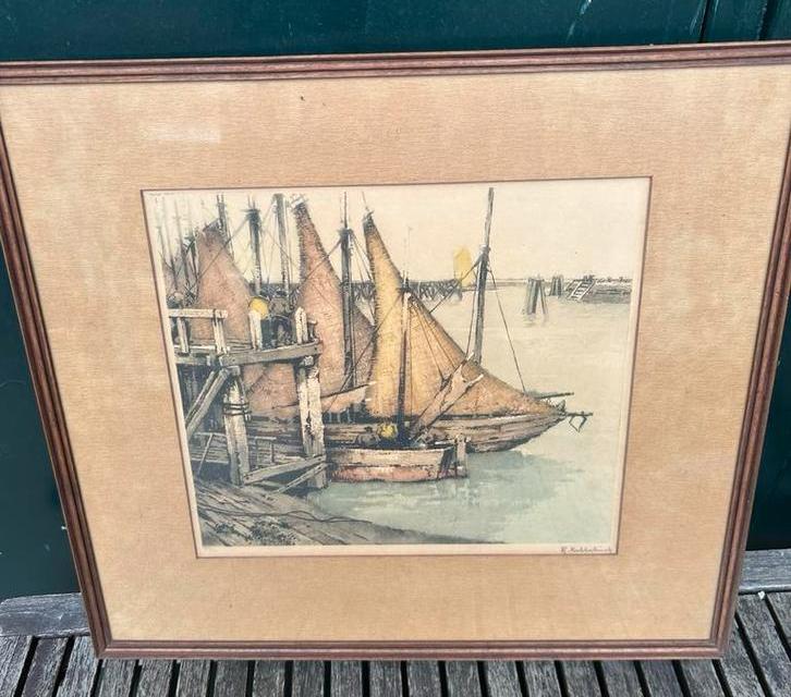 Roger hebbelinck - zeebrugge 132/350, Antiek en Kunst, Kunst | Etsen en Gravures, Ophalen