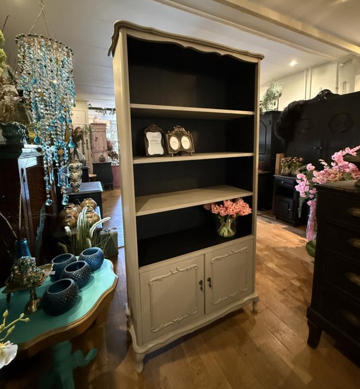 Vintage boekenkast Queen Ann open kast brocante kastje VdlM, Huis en Inrichting, Kasten | Boekenkasten, Ophalen, Met deur(en)