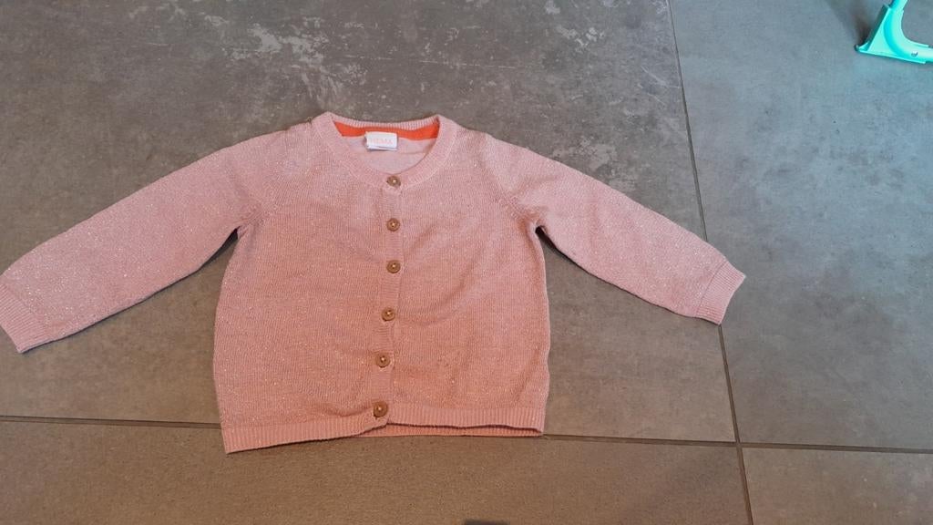 Hema lurex roze vest maat 74, Ophalen of Verzenden, Zo goed als nieuw, Hema, Truitje of Vestje