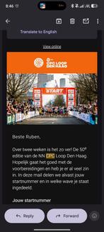 Startbewijs halve marathon CPC loop Den Haag., Eén persoon