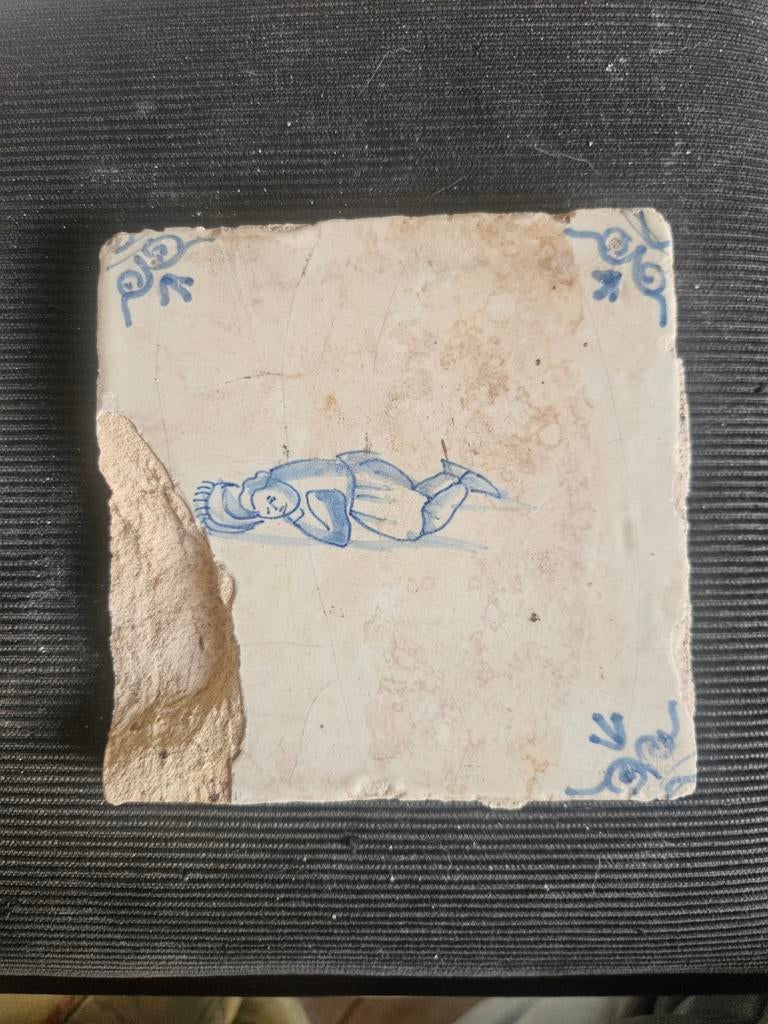 17e eeuw tegel, Antiek en Kunst, Antiek | Wandborden en Tegels, Ophalen of Verzenden
