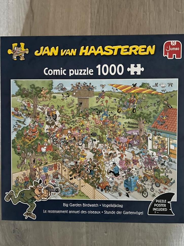 Vogelkijkdag - Jan van Haasteren puzzel 1000 stukjes, Hobby en Vrije tijd, Denksport en Puzzels, Zo goed als nieuw, 500 t/m 1500 stukjes