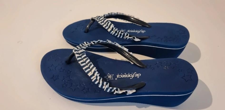 Defonseca ITALY sandalen maat 38, Blauw, Zo goed als nieuw, Sandalen of Muiltjes, Ophalen of Verzenden