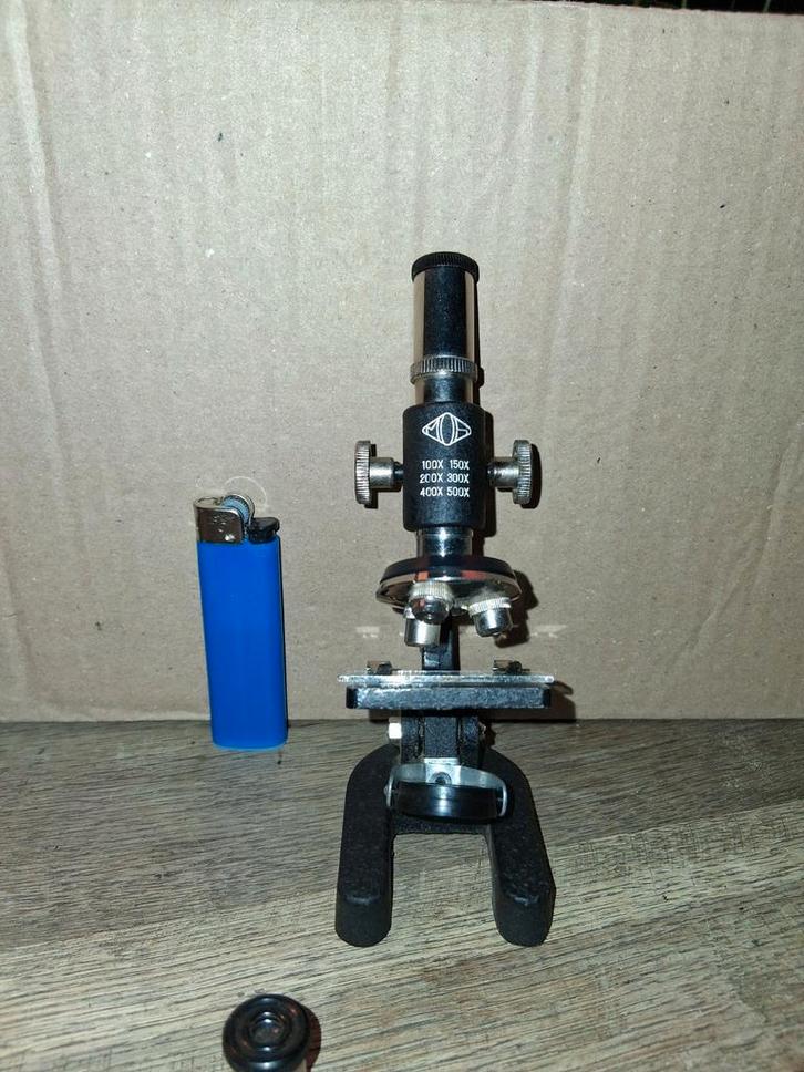Vintageretro antieke  mini Microscoop 100x-500x Vergroting, Audio, Tv en Foto, Optische apparatuur | Microscopen, Gebruikt, Biologische microscoop
