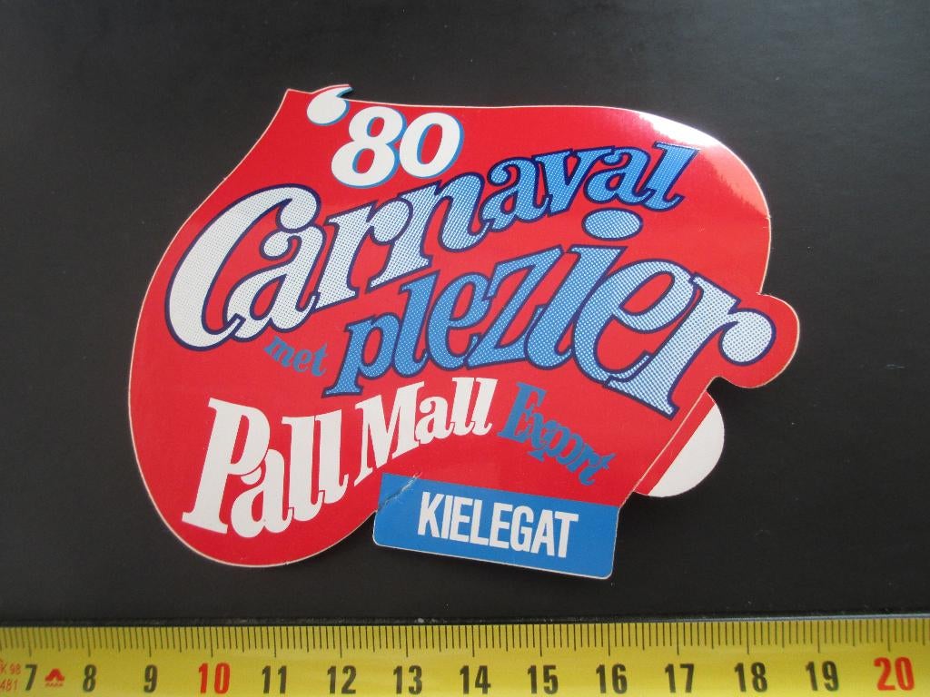 sticker Breda 1980 Carnaval PALL MALL  Kielegat, Verzamelen, Ophalen, Zo goed als nieuw