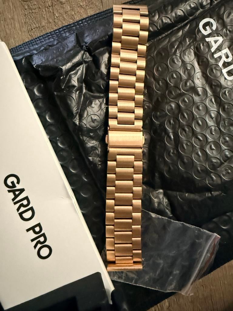 Gard Pro Rosé gouden stalen horlogeband 22mm, Ophalen of Verzenden, Nieuw, Bandje, Ultra