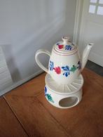 Boerenbont theepot plus theelichtje, Ophalen of Verzenden