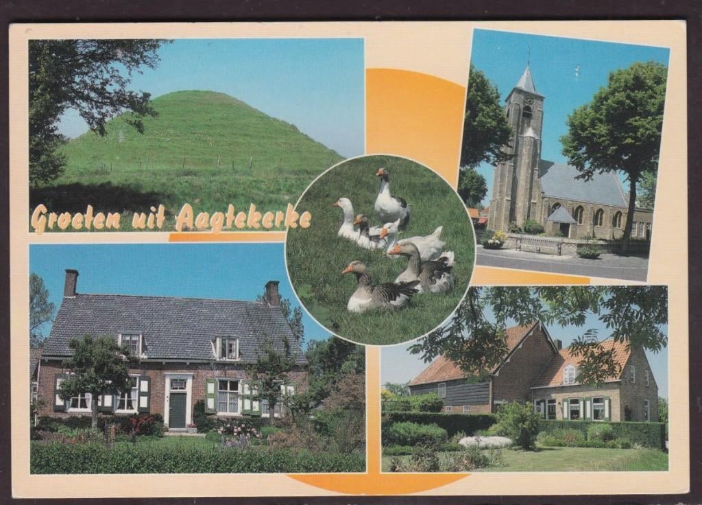 Aagtekerke 5 luik Groeten Ongelopen, Verzenden, 1980 tot heden, Ongelopen, Zeeland