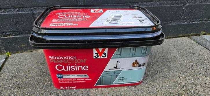V33 Renovatieverf Keuken - Agave Groen - 2L, Doe-het-zelf en Verbouw, Verf, Beits en Lak, Nieuw, Verf, Minder dan 5 liter, Groen
