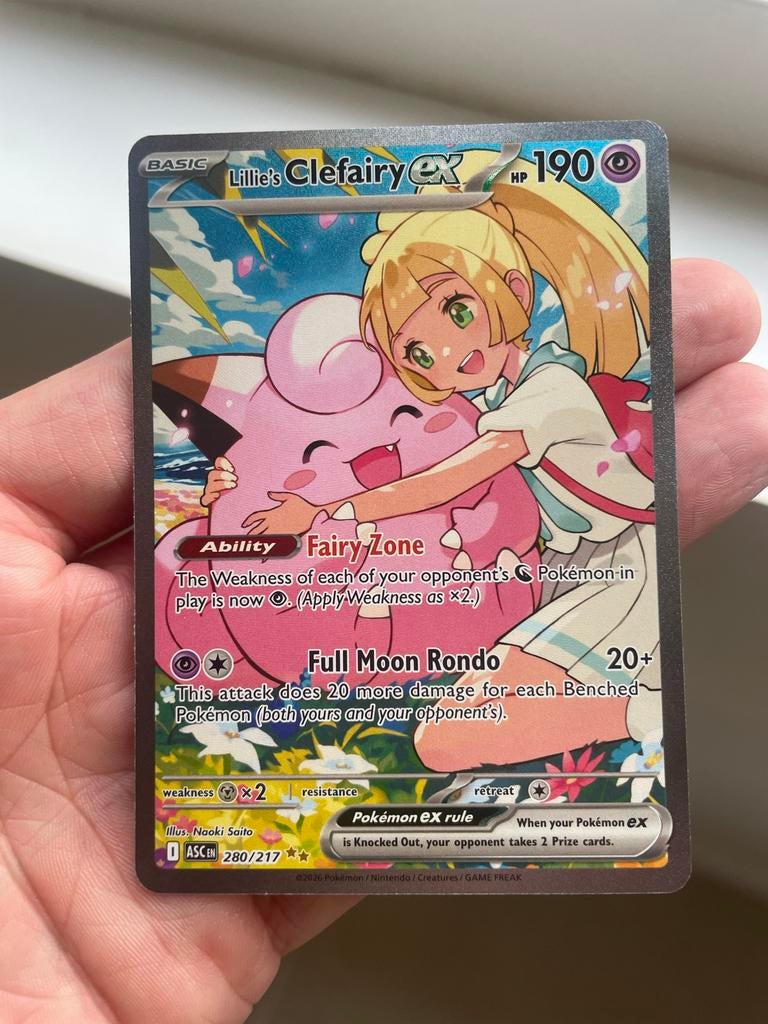 Lillie's Clefairy ex Pokémon kaart 280/217, Hobby en Vrije tijd, Verzamelkaartspellen | Pokémon, Ophalen of Verzenden, Zo goed als nieuw