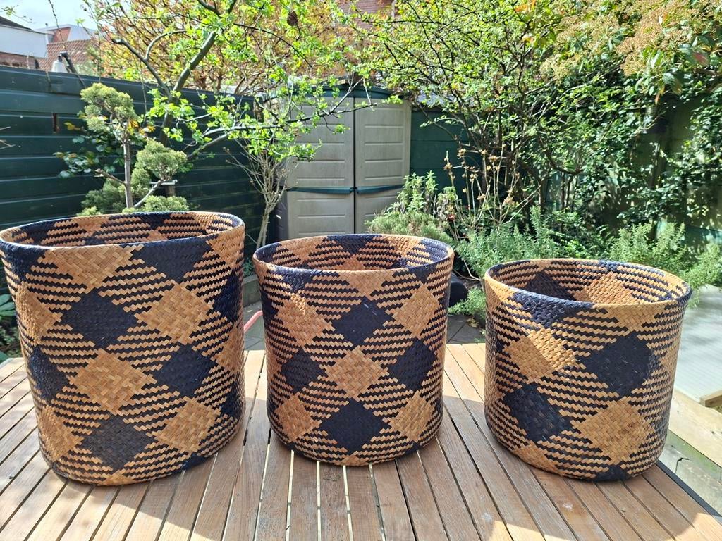 Drie rieten manden, passen in elkaar, Huis en Inrichting, Ophalen