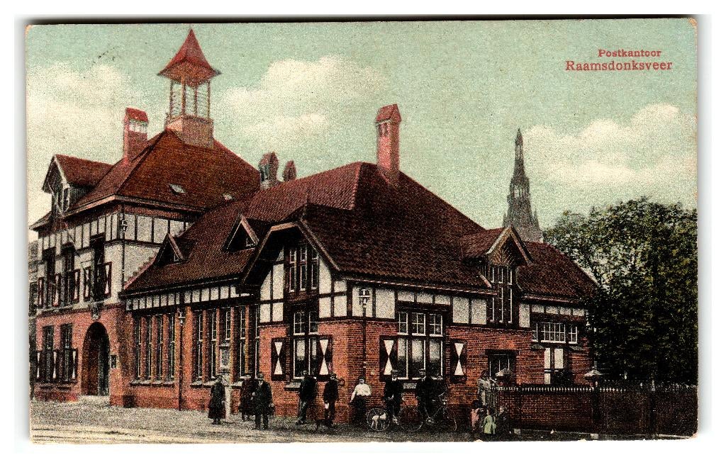 Raamsdonksveer, Postkantoor, Verzamelen, Ansichtkaarten | Nederland, Verzenden, Voor 1920, Gelopen, Noord-Brabant