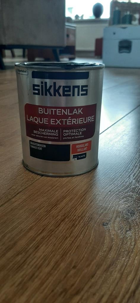 Sikkens buitenlak grachtengroen 0.75 L, Minder dan 5 liter, Ophalen of Verzenden, Zo goed als nieuw, Lak