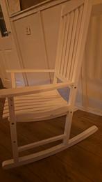 Witte houten schommelstoel, Huis en Inrichting, Stoelen, Ophalen, Wit, Zo goed als nieuw, Landelijk, Klassiek