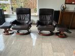 Twee Stressless Pacific fauteuils, Ophalen, Gebruikt, 75 tot 100 cm, Leer