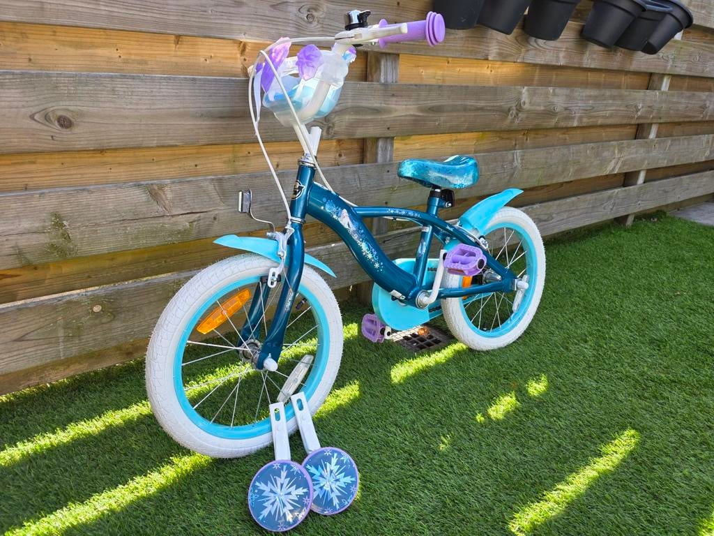 Fiets meisjes frozen 16 inch, Fietsen en Brommers, Ophalen, Zo goed als nieuw, 16 inch
