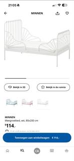 IKEA MINNEN Kinderbed met INNERLIG matras, Gebruikt, 70 tot 85 cm, Ophalen of Verzenden, Matras