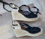 Kayla Espadrilles - Zwart met beige - Maat 39, Zwart, Ophalen of Verzenden, Zo goed als nieuw, Espadrilles of Moccasins