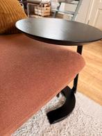 Mooie zwarte bijzettafel, ideaal voor laptop of als eettafel, Minder dan 55 cm, Rond, Hout, Ophalen