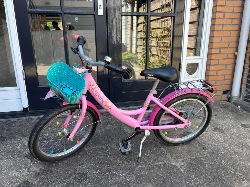 Kinderfiets met mandje 18 inch, Ophalen, Gebruikt, 18 inch, Handrem