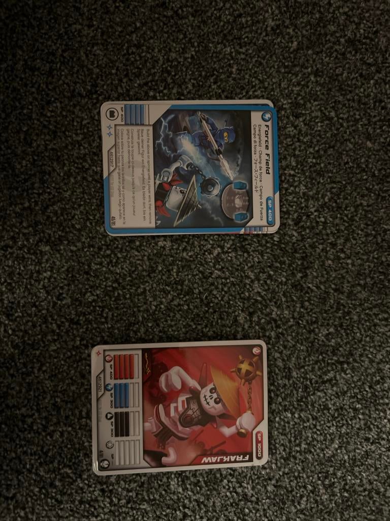 Lego Ninjago Kaarten - Force Field & Frakjaw, Ophalen, Gebruikt, Losse kaart