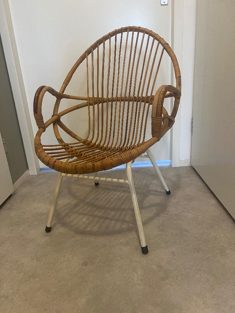 Rotan stoeltje, Huis en Inrichting, Ophalen, Gebruikt, Bruin, Vintage