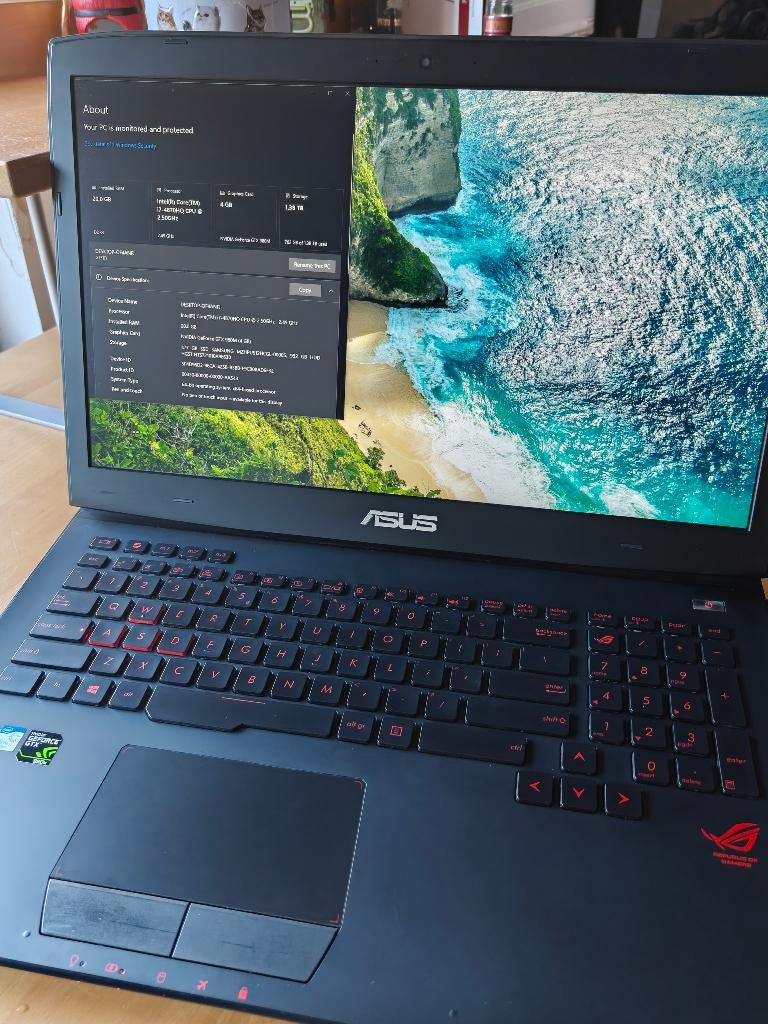Mooie volledige gaming laptop Asus ROG, Met videokaart, Asus, Intel® Core™ i7 , Ophalen of Verzenden