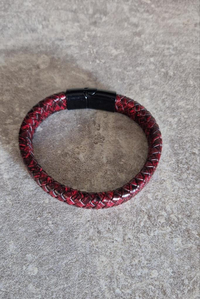 Stoere leren armband., Ophalen of Verzenden, Nieuw, Bruin, Leer