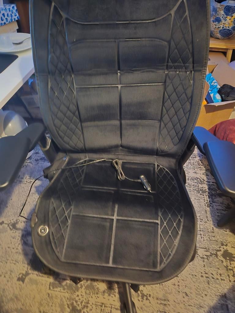 Elektrisch Verwarmd Autostoelkussen - Zwart - 12V Universeel, Ophalen of Verzenden, Zo goed als nieuw