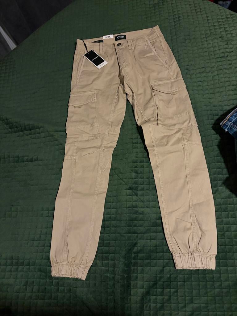 Jack & Jones Cargo Broek W29 L32 Crème, Kleding | Heren, Broeken en Pantalons, Ophalen of Verzenden, Gedragen, Overige maten, Beige