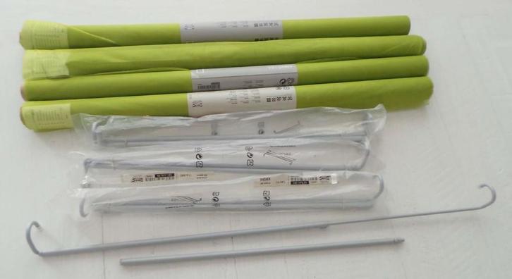 4 NIEUWE GORDIJNPANELEN + 4 GORDIJNROEDES IKEA Anno Lill, Huis en Inrichting, Stoffering | Gordijnen en Lamellen, Nieuw, 200 cm of meer