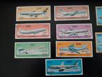 Luchtvaart, vliegtuigen, Kampuchea en Cambodja, 13 zegels., Verzenden, Gestempeld, Vliegtuigen