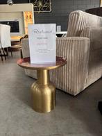 Richmond Interiors Bijzettafel Goud/pink, Minder dan 55 cm, Metaal of Aluminium, Rond, Nieuw