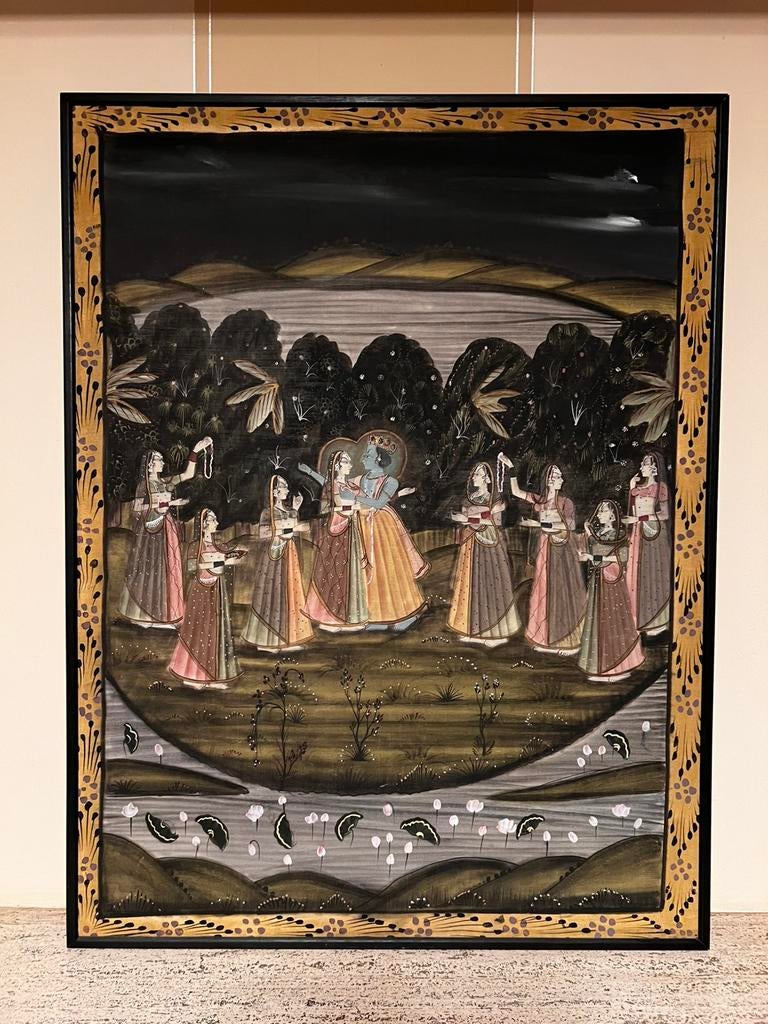 Oud Indiase schildering op zijde, Ophalen