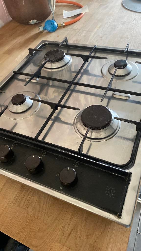 Inbouw gasstel, Witgoed en Apparatuur, Kookplaten, Zo goed als nieuw, Inbouw, Gas, 4 kookzones