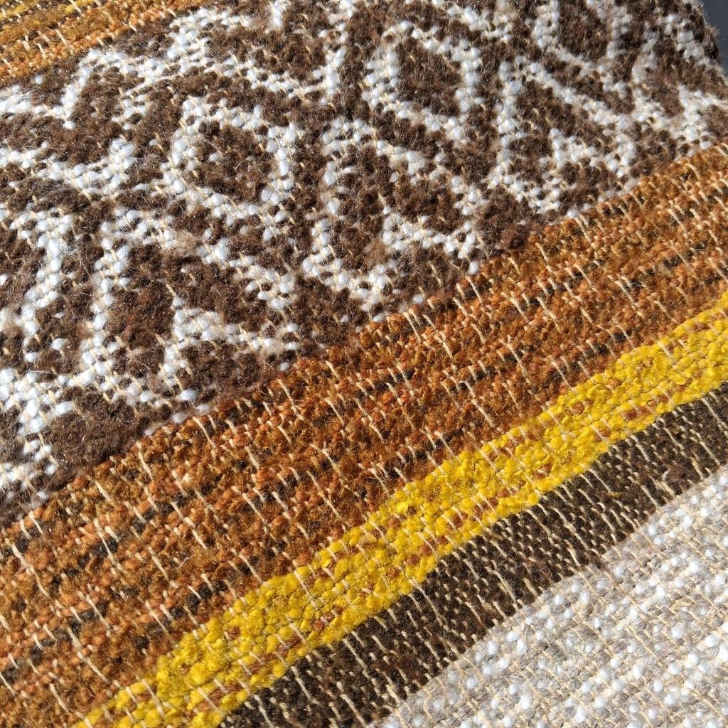 Vintage kleed🤩 grove stof bruin okergeel beige 125x200cm, Ophalen of Verzenden