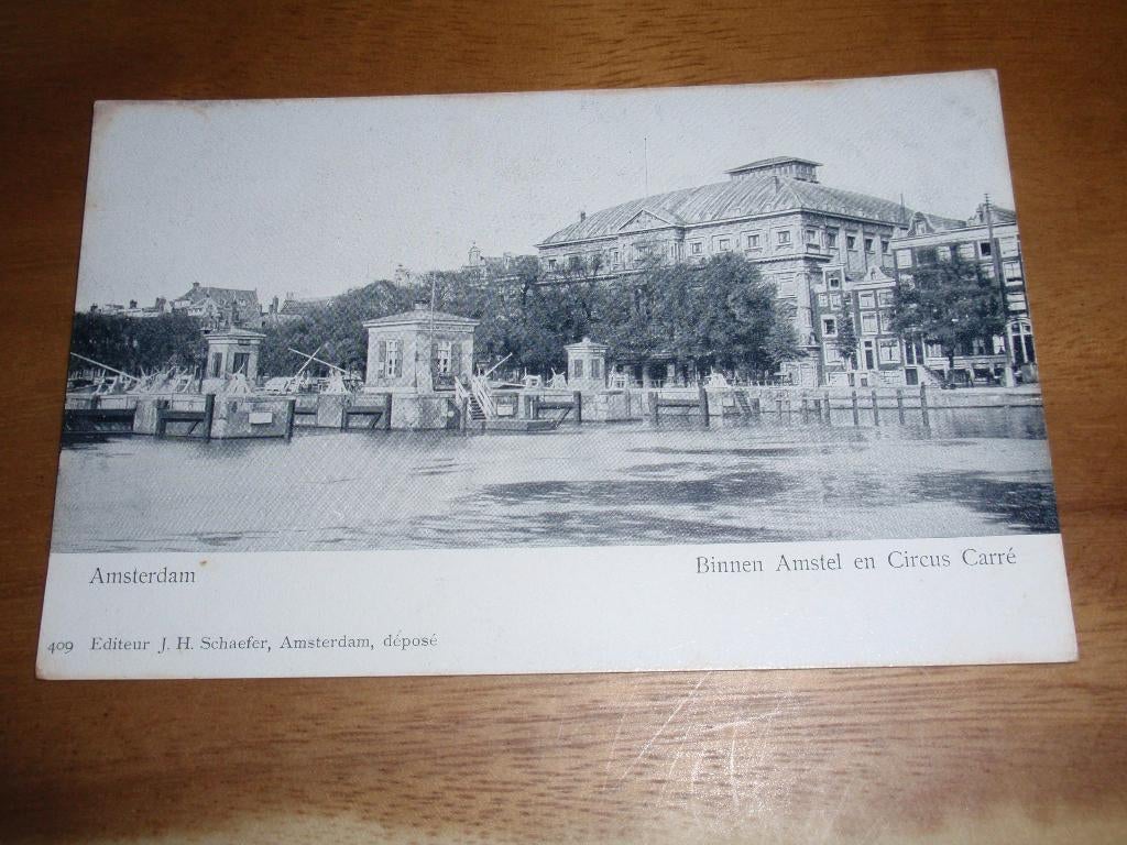 Amsterdam Binnen Amstel en Circus Carre, Verzenden, Voor 1920, Ongelopen, Noord-Holland
