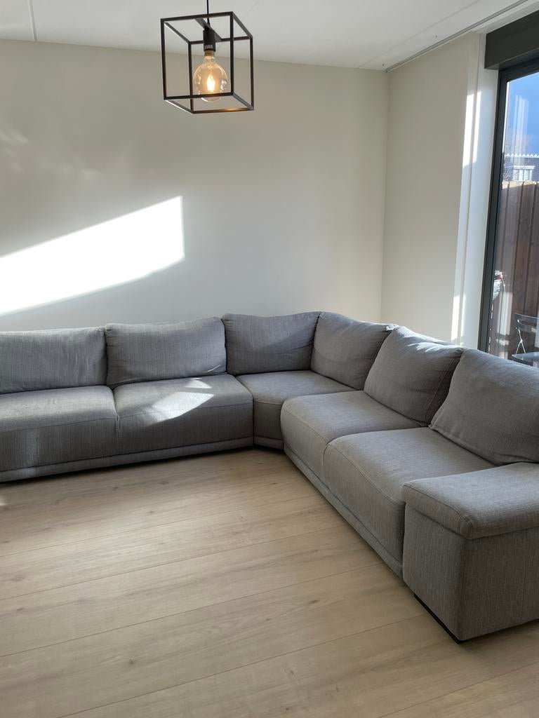 Grote grijze hoekbank moet zsm weg!, Gebruikt, 100 tot 125 cm, Hoekbank, 300 cm of meer