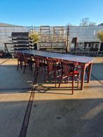 Eettafel 300 cm – met 10 caféstoelen, Ophalen, Gebruikt, 200 cm of meer, 50 tot 100 cm
