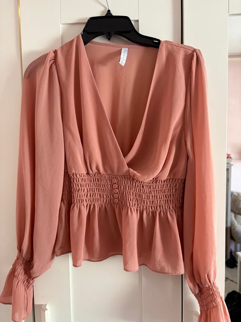 Elegante Roze Blouse met Lange Mouwen, Ophalen of Verzenden, Zo goed als nieuw, Lange mouw, Roze