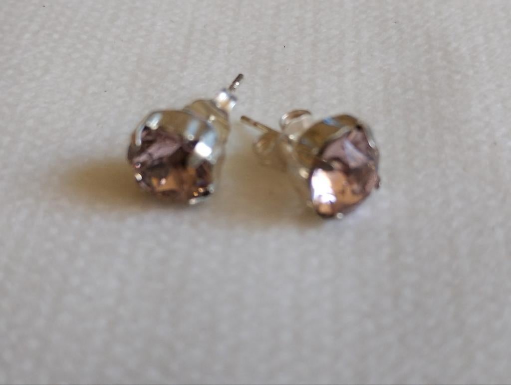 Zilveren oorknopjes 925 swarovski vintage, Sieraden, Tassen en Uiterlijk, Oorbellen, Verzenden, Nieuw, Zilver, Zilver