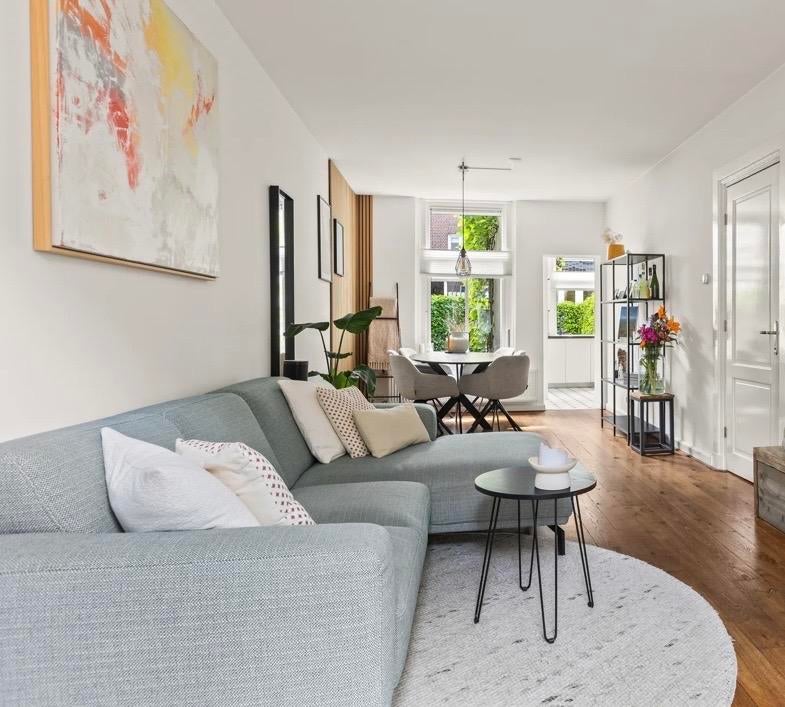 Montel hoekbank, lichtgrijs/groen, 250x155 cm, Huis en Inrichting, Banken | Bankstellen, Ophalen, Gebruikt, Hoekbank, 200 tot 250 cm