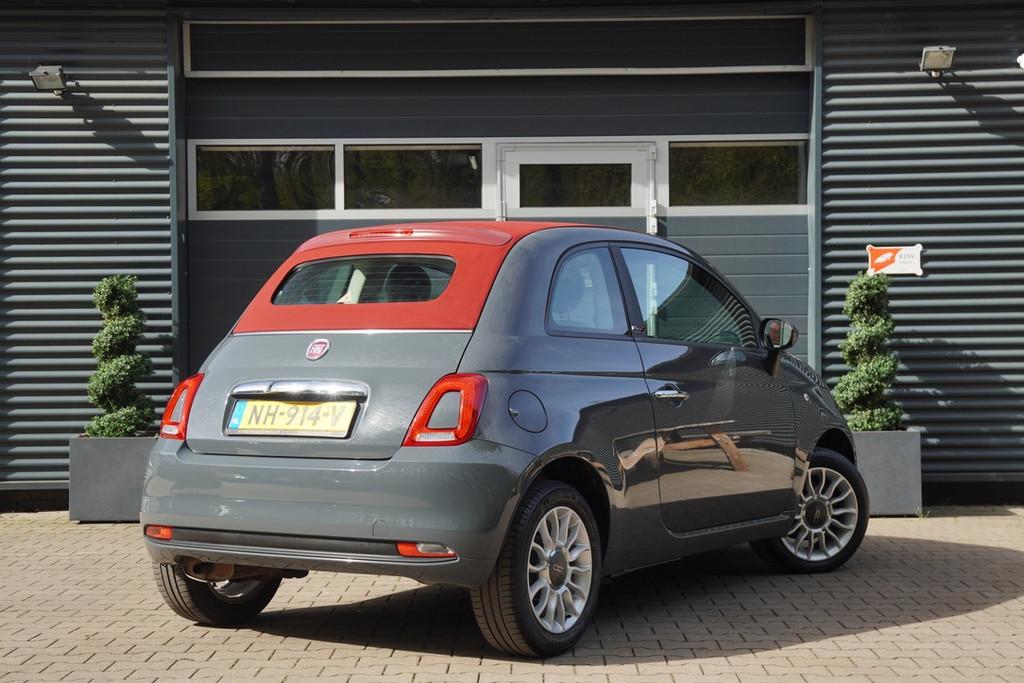 Fiat 500 C 1.2 Popstar AIRCO LM VELGEN NARDO GREY, Auto's, Fiat, Stof, Gebruikt, 4 cilinders, Cabriolet