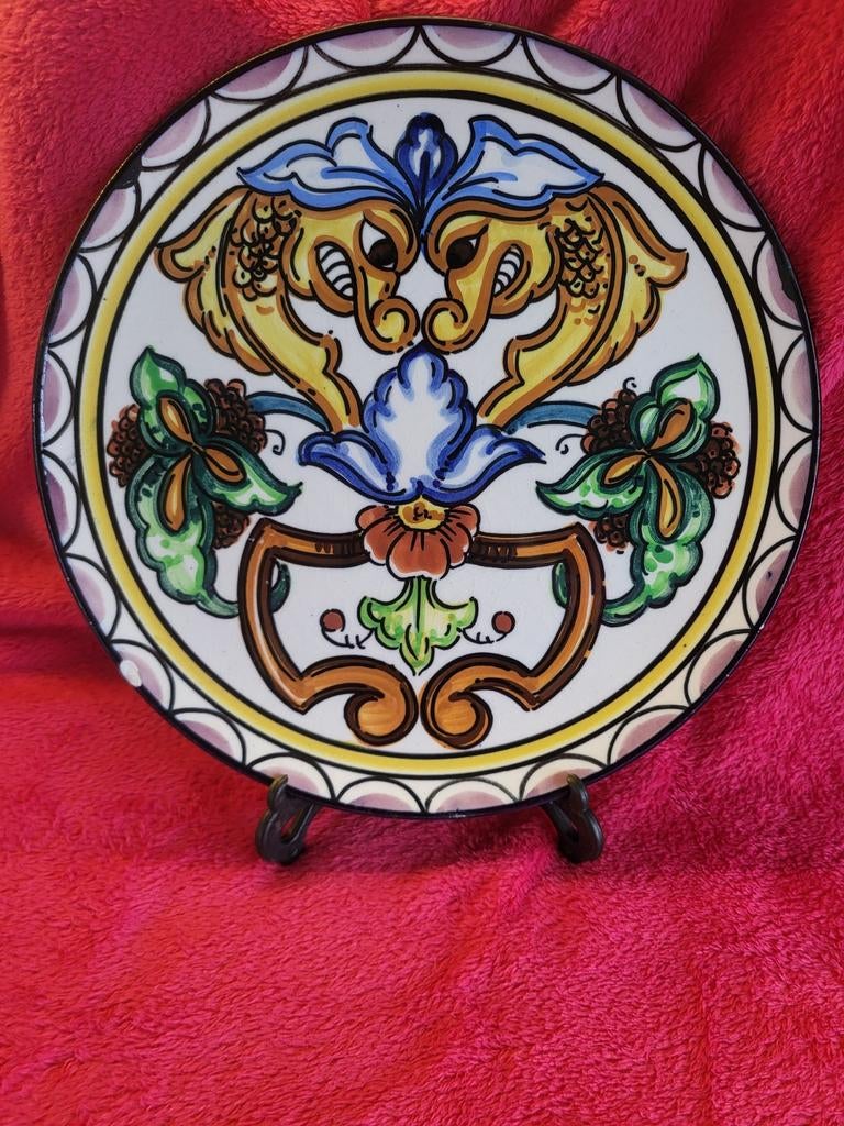 Handgeschilderd Spaans aardewerk bord P. Zorrilla 31 cm, Ophalen